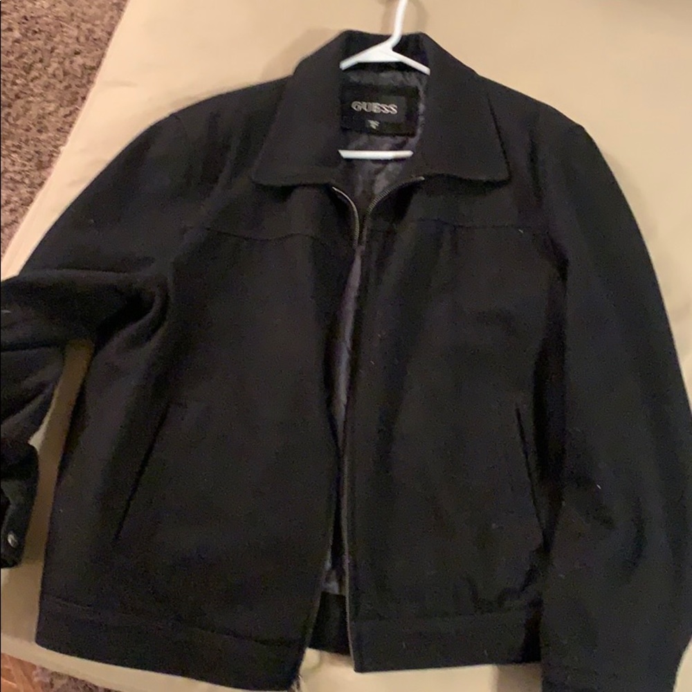 Guess black pea coat